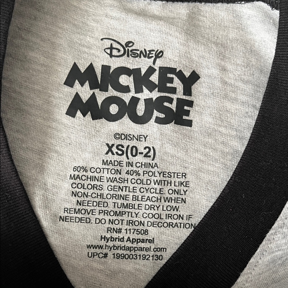 Disney Mickey Mouse Black and Gray Short Sleeve Tee - Picture 2 of 4